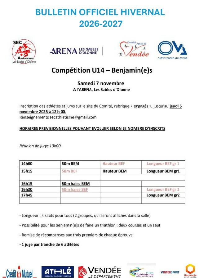 Comptition U14 (Benjamin(e))