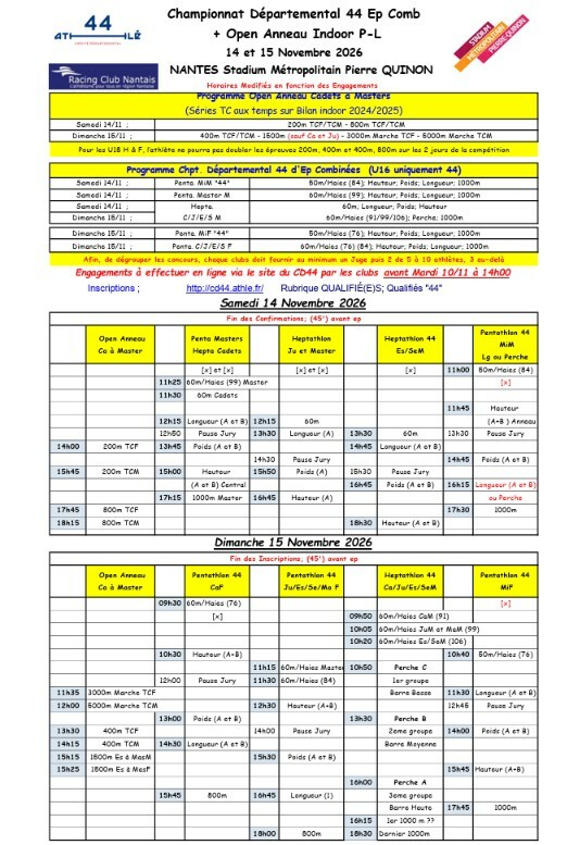 Ch Dpx Ep Comb Minimes Masters et Open Anneau Cadets Masters
