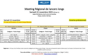 Meeting Régional de lancers longs