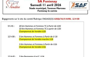 Départementaux Marche TC   ½ Programme dep U14 U16
